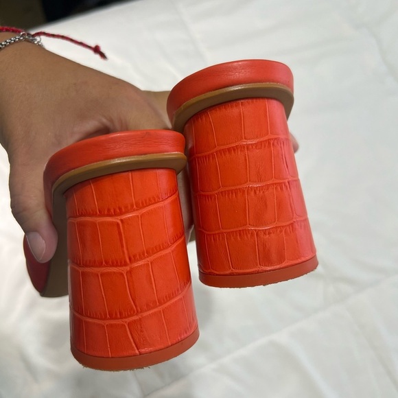 Dolce Vita priana Orange Heeled Mules sandals size 7.5 - Picture 7 of 13